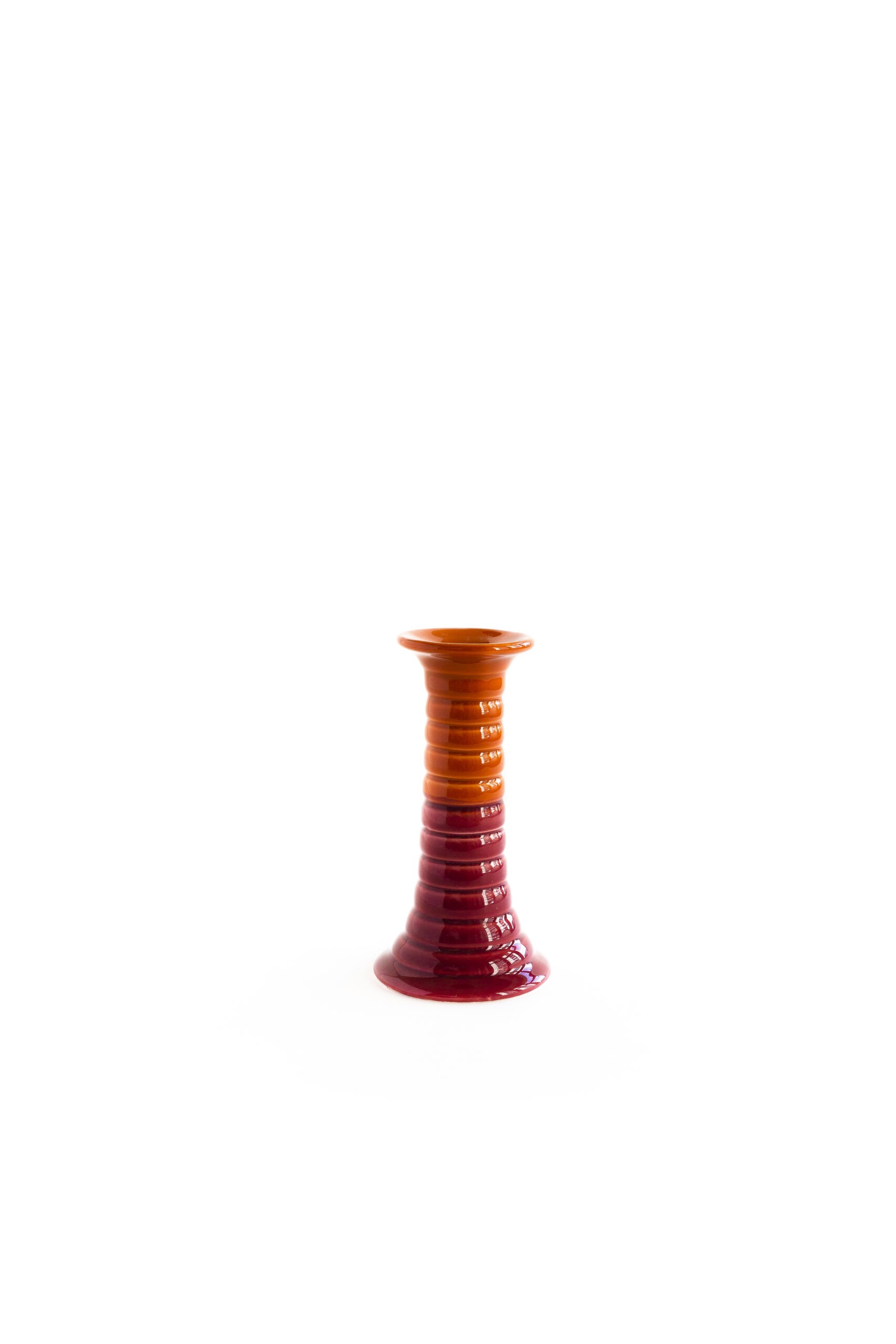 Val Pottery Marvelous Kaarshouder Marcelo 10.5x22 cm - Dark Orange & Dark Red - Handgemaakt Keramiek