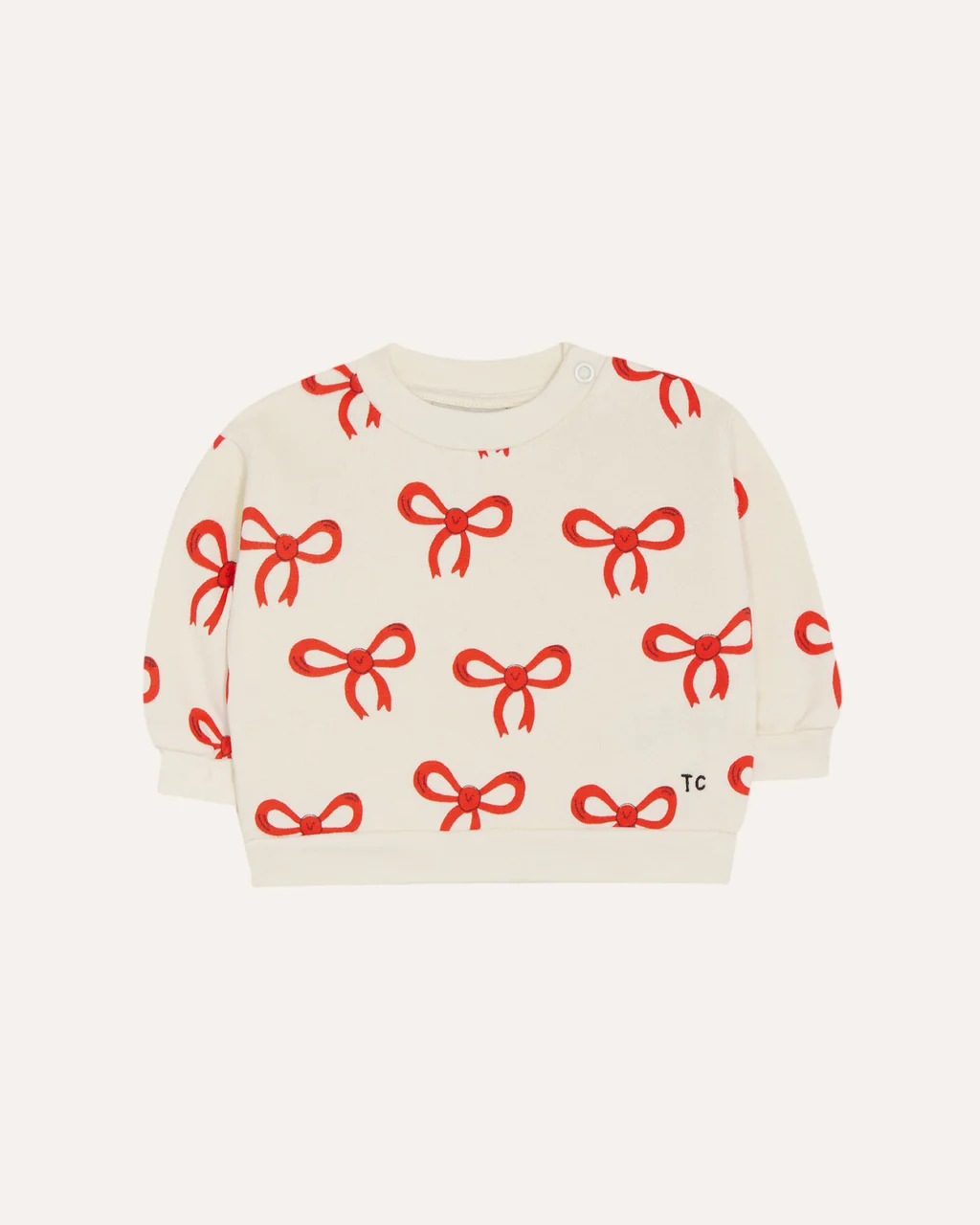 The Campamento Baby Sweater Big Bows Ecru