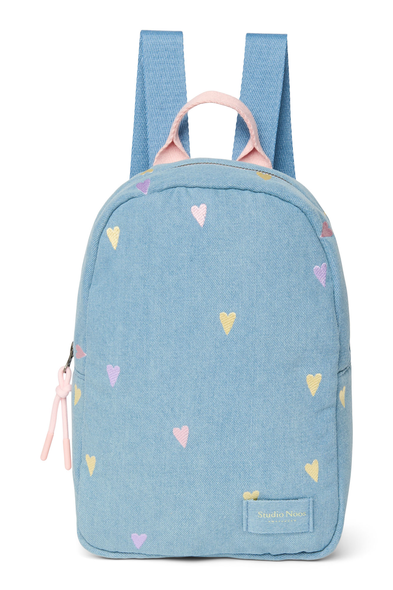 Studio Noos Rugzak Mini Denim Light Blue Hearts 31x21x10 cm