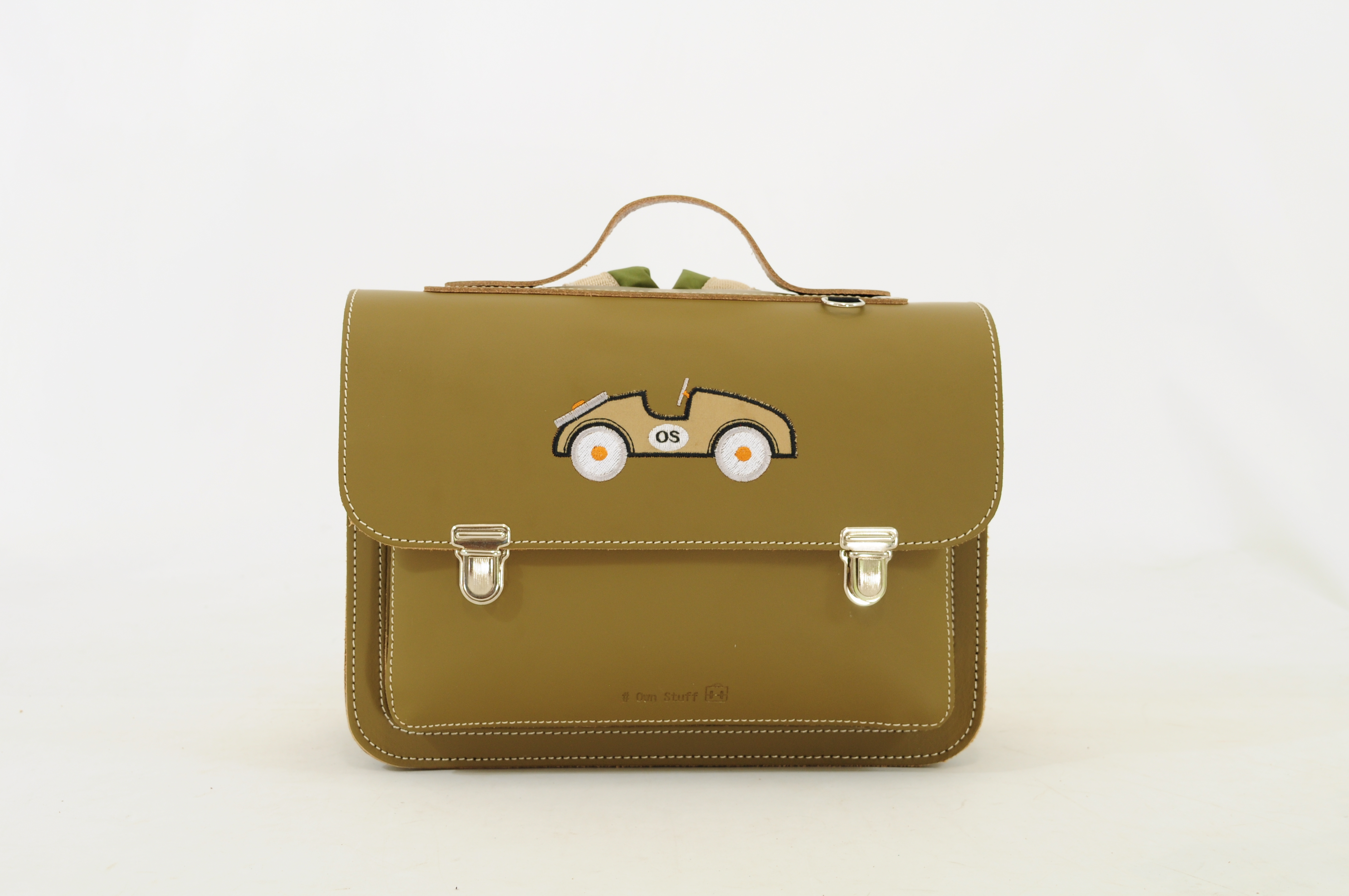 Own Stuff Boekentas Kleuter Auto Moss 31.5x12x24 cm