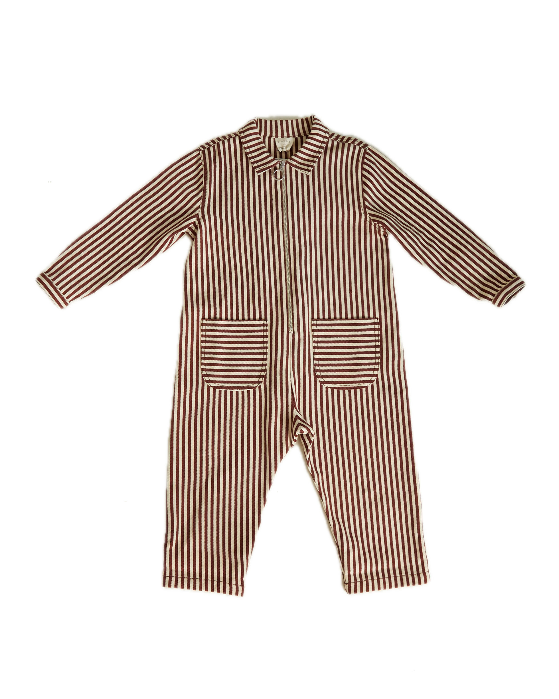 Claude & Co Syd Boilersuit Maroon Stripe