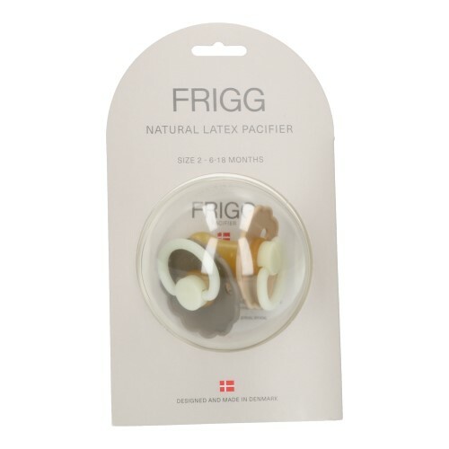 Frigg Fopspeen Daisy Night Latex 2 stuks Portobello - Croissant 6-18 maand