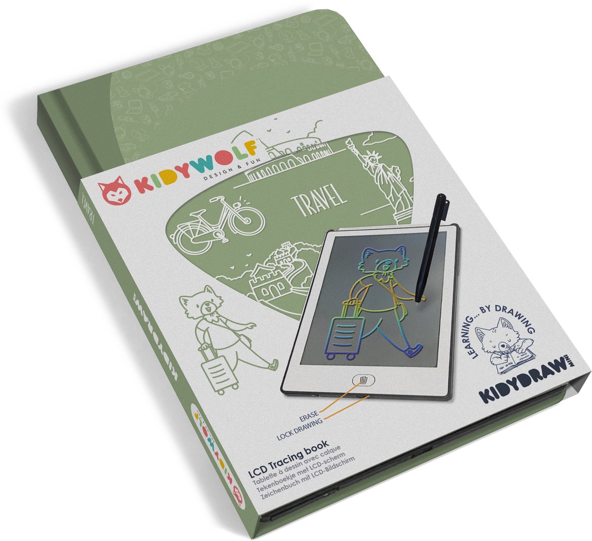Kidydraw Mini Schrijf en Tekentablet met LED Oplaadbaar, Travel