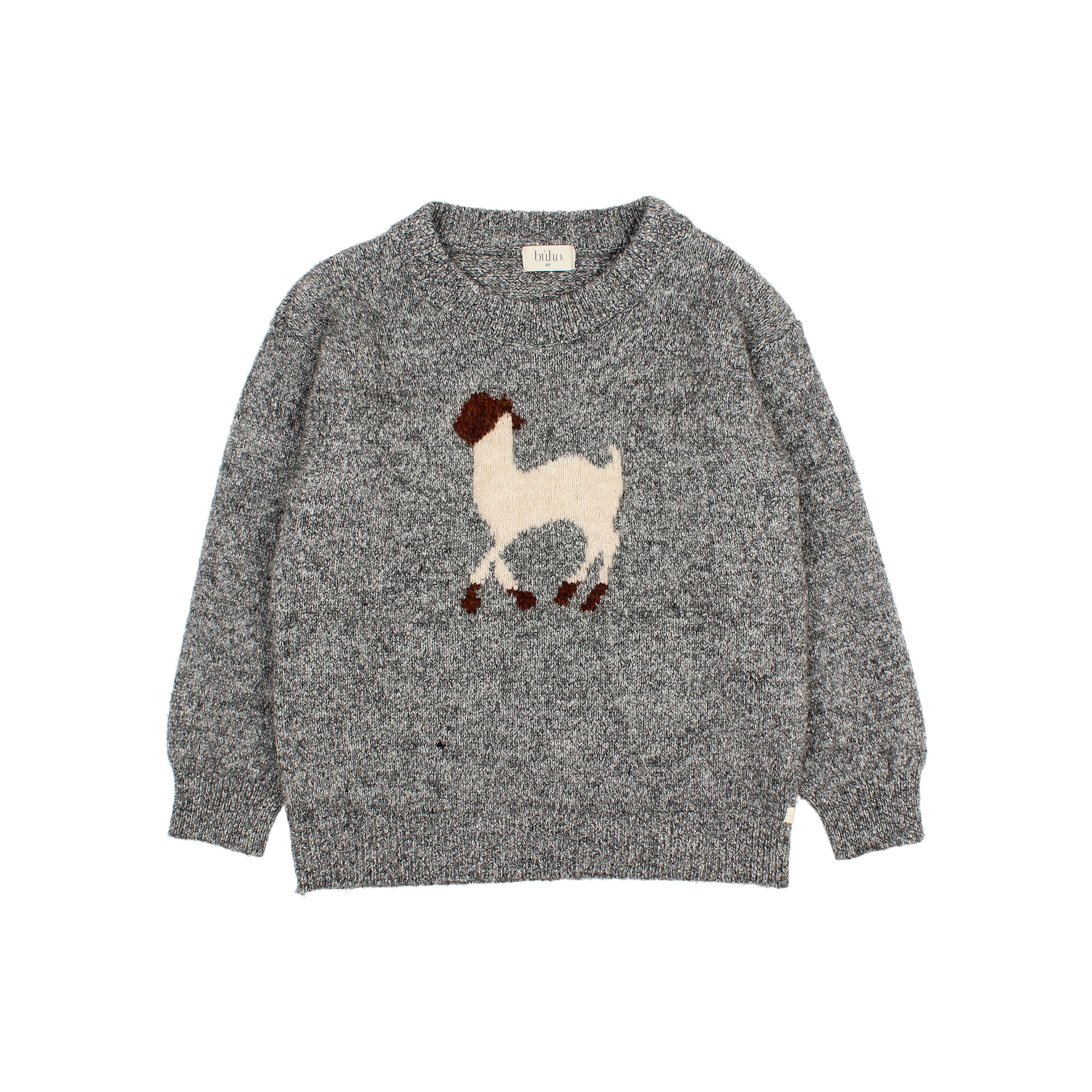 Buho Pull Jumper Llama Grey Melange