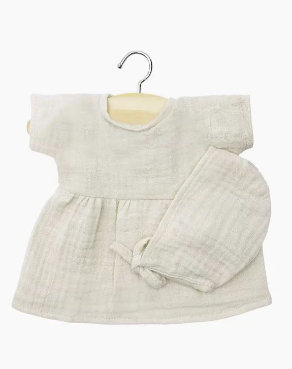 Minikane Babies Kleedje Met Mutsje Greige 28 cm