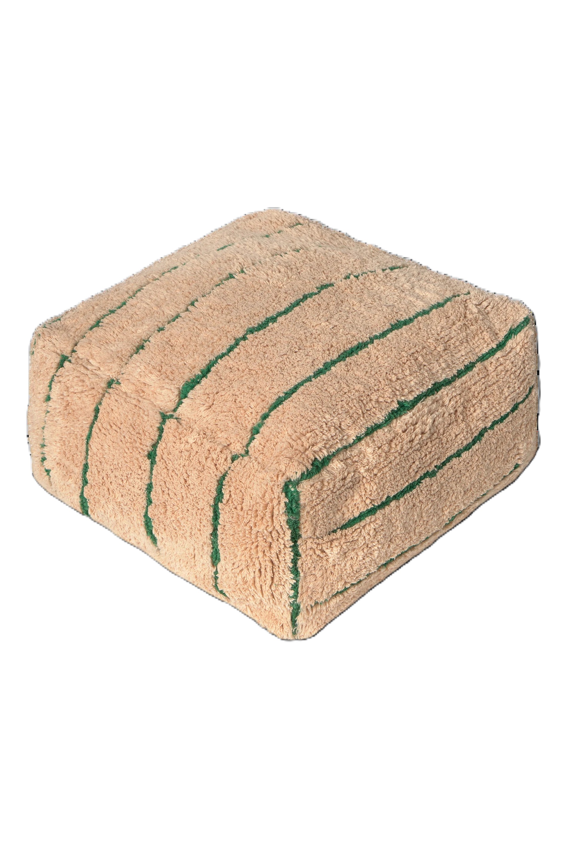 Lorena Canals Poef Gestreept Roze-Groen 45x45x22 cm