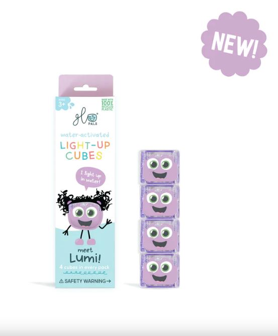 Glo Pals Badspeelgoed Light-Up Cubes Lumi Paars - 4 stuks