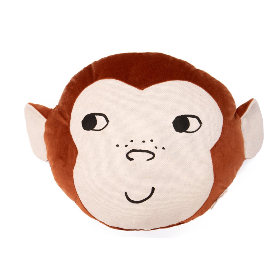 Nobodinoz Monkey Cushion Wild Brown
