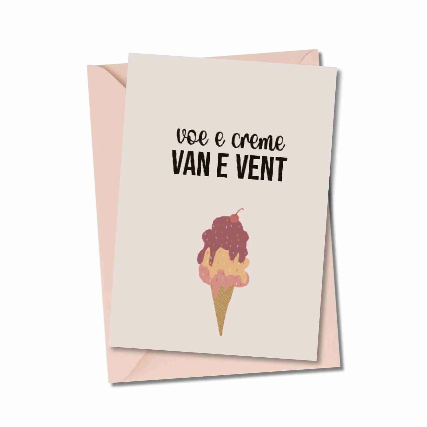 Moomade Wenskaart Vo e Crème van e Vent