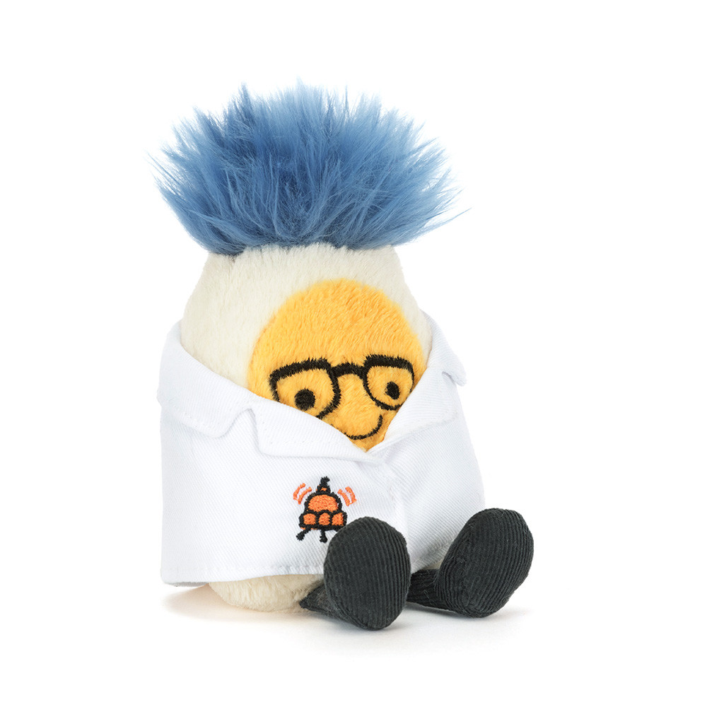 Jellycat Knuffel Amuseables Boiled Egg Scientist Outfit 9x4x14 cm