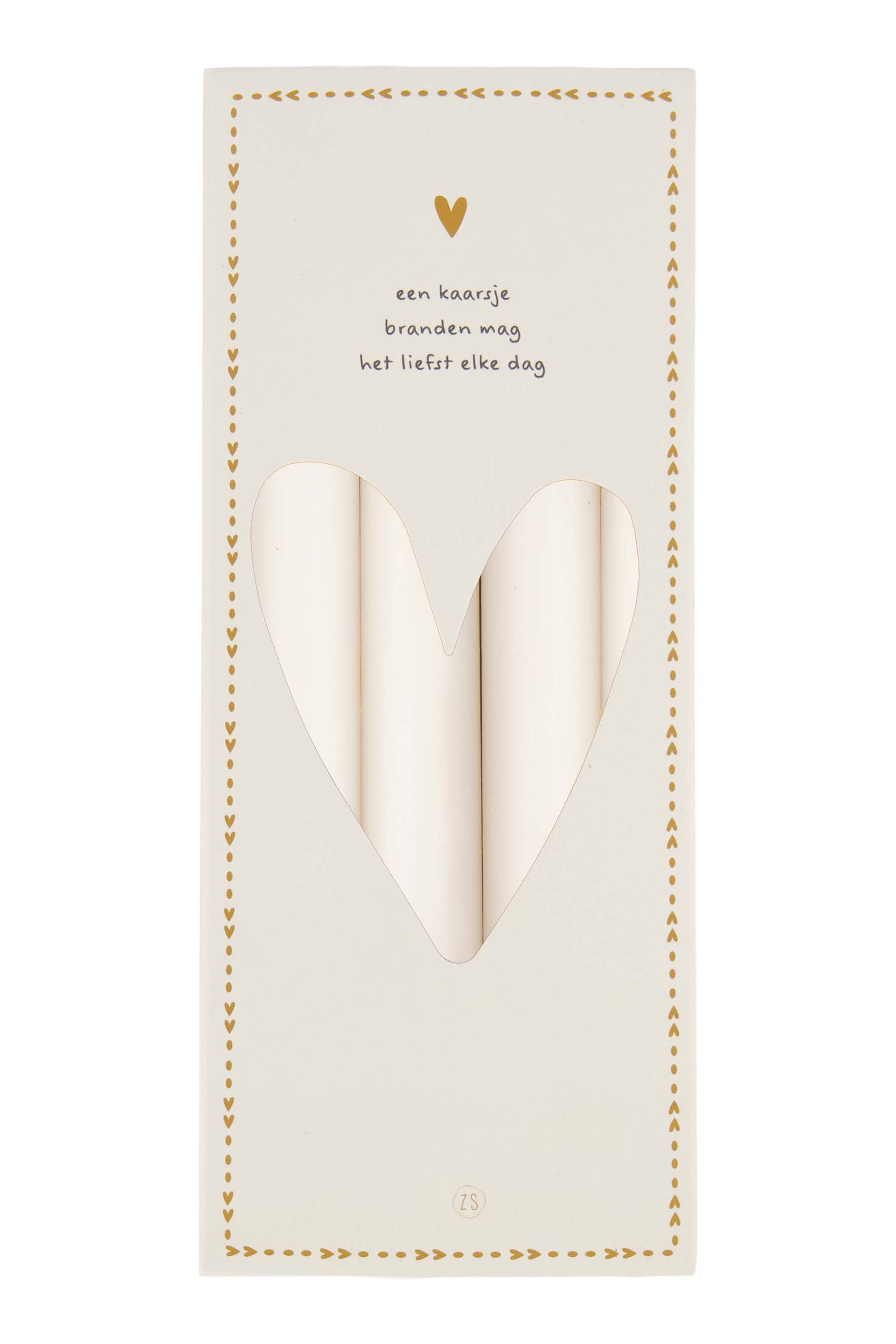 Zusss Kaars Rustiek Off White 20 cm - 4 stuks