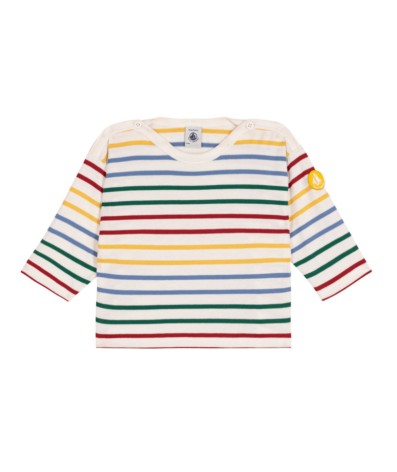Petit Bateau Baby Trui Mariniere Marshmellow-Multico - 12 maand