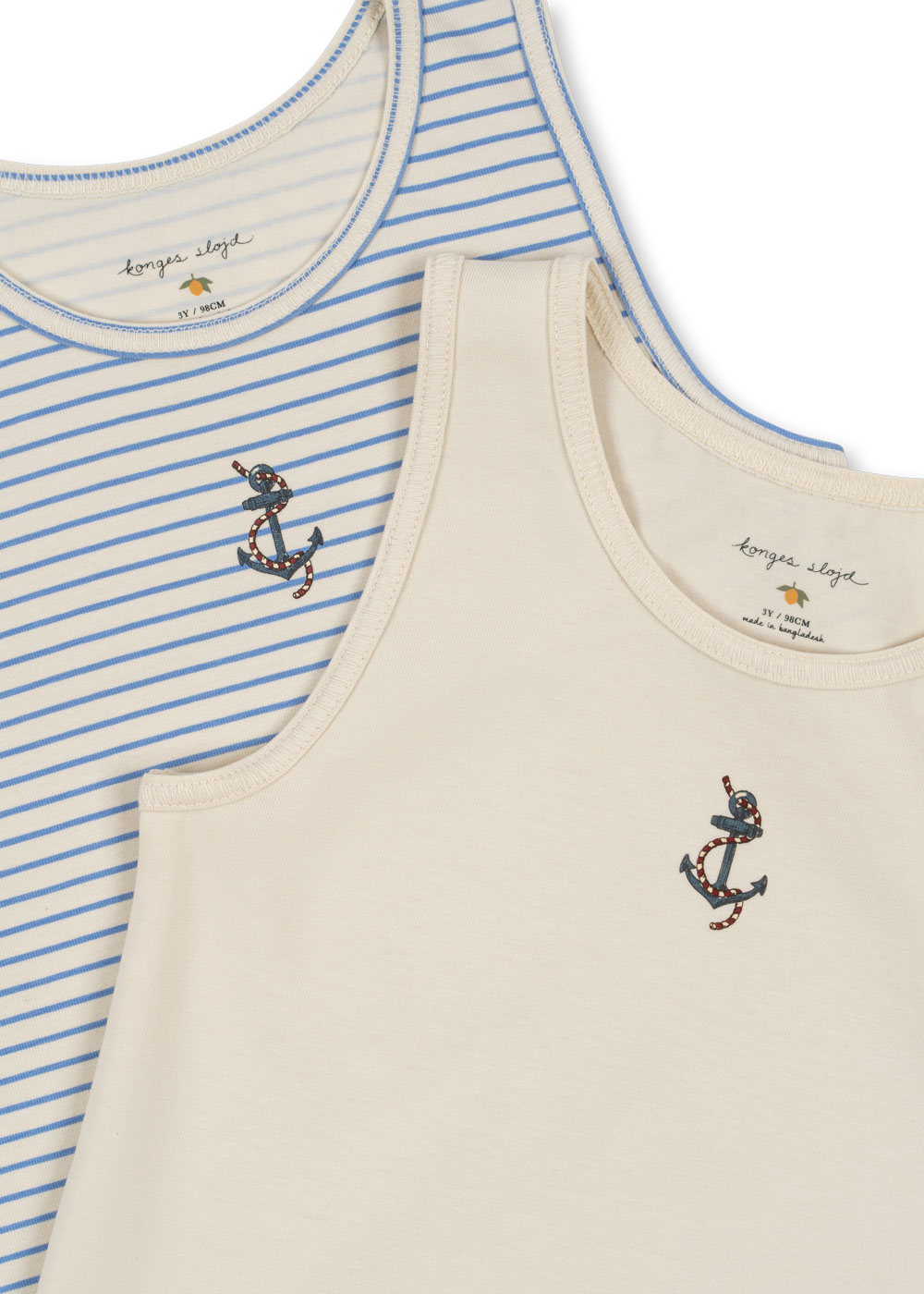 Konges Slojd Tanktop Basic Gots Stripe Provence Mix - 2 stuks