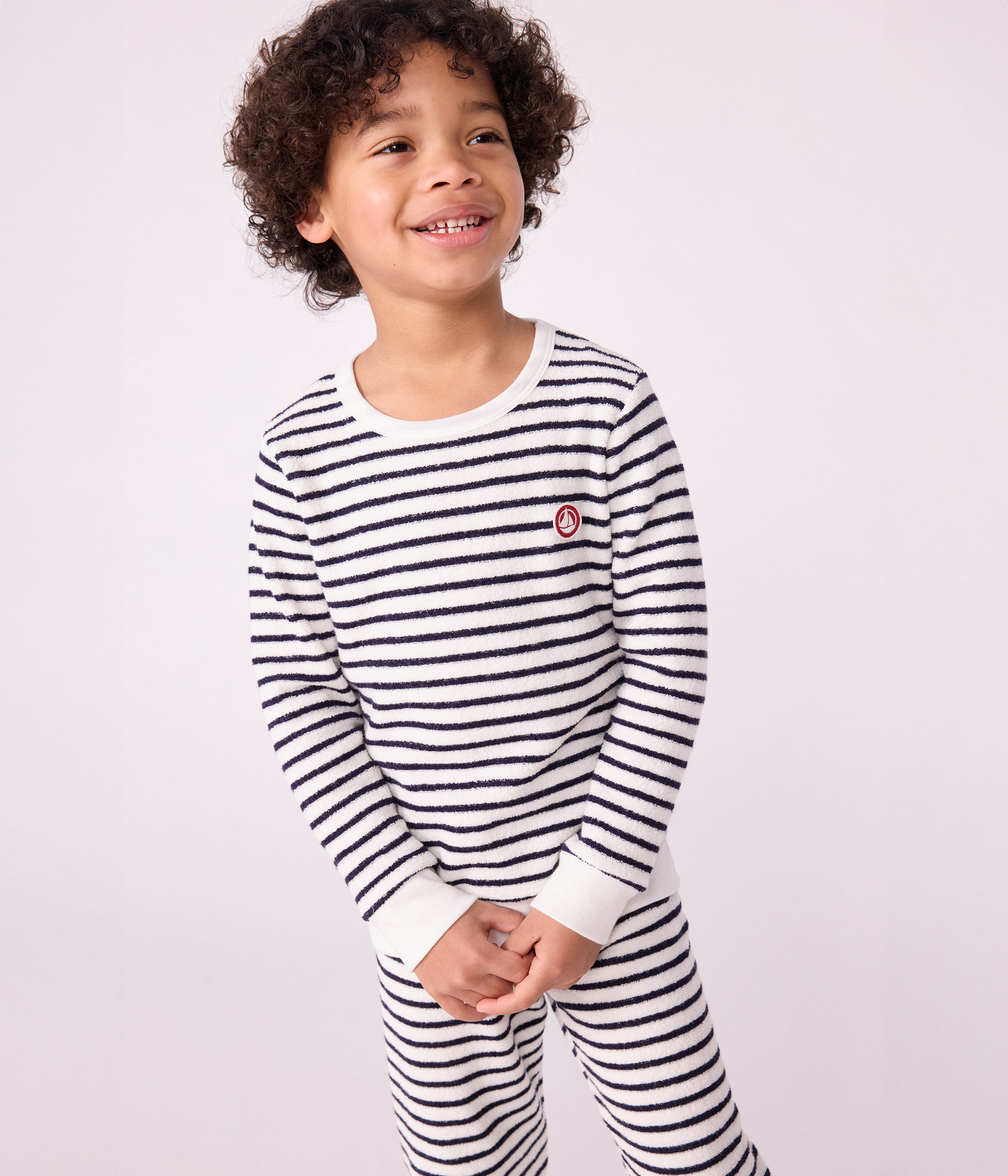 Petit Bateau Pyjama Unisex Gestreept Milk-Soir