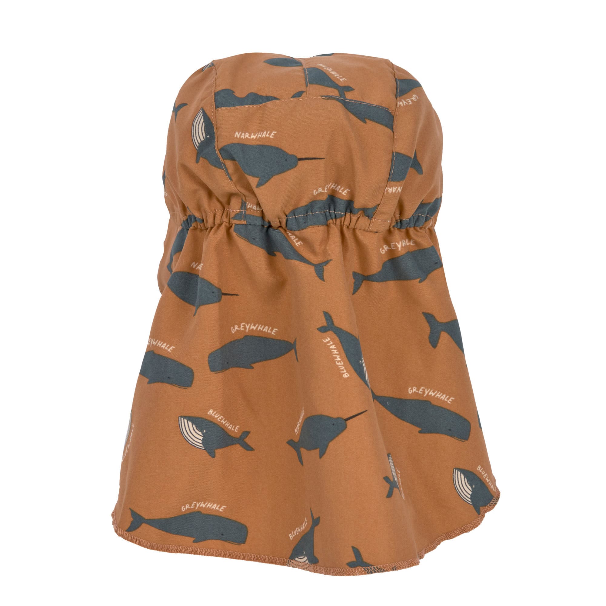 Lässig / UV zonnehoedje met nekflap / whale caramel
