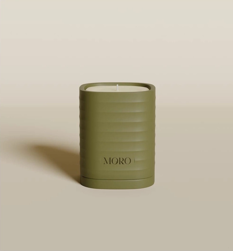 Moro Geurkaars Amber & Musk 220g - Groen - 40 Branduren