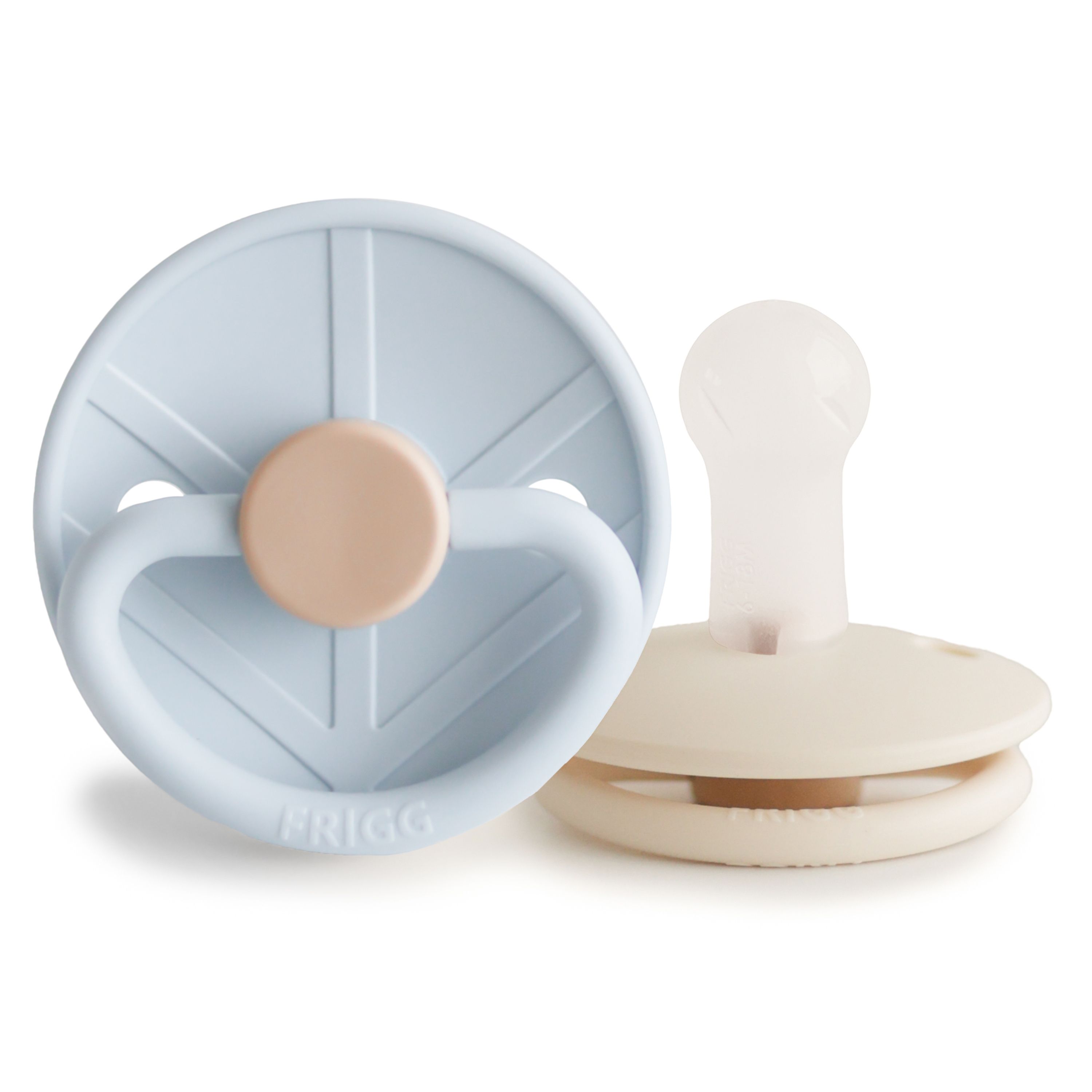Frigg Fopspeen Little Viking Silicone Powder Blue-Cream 6-18 maand - 2 stuks