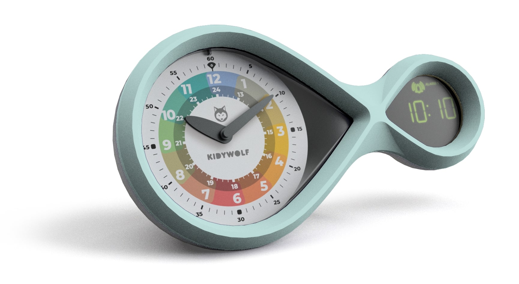Kidywolf Wekker met Wijzers en Display Groen - USB C