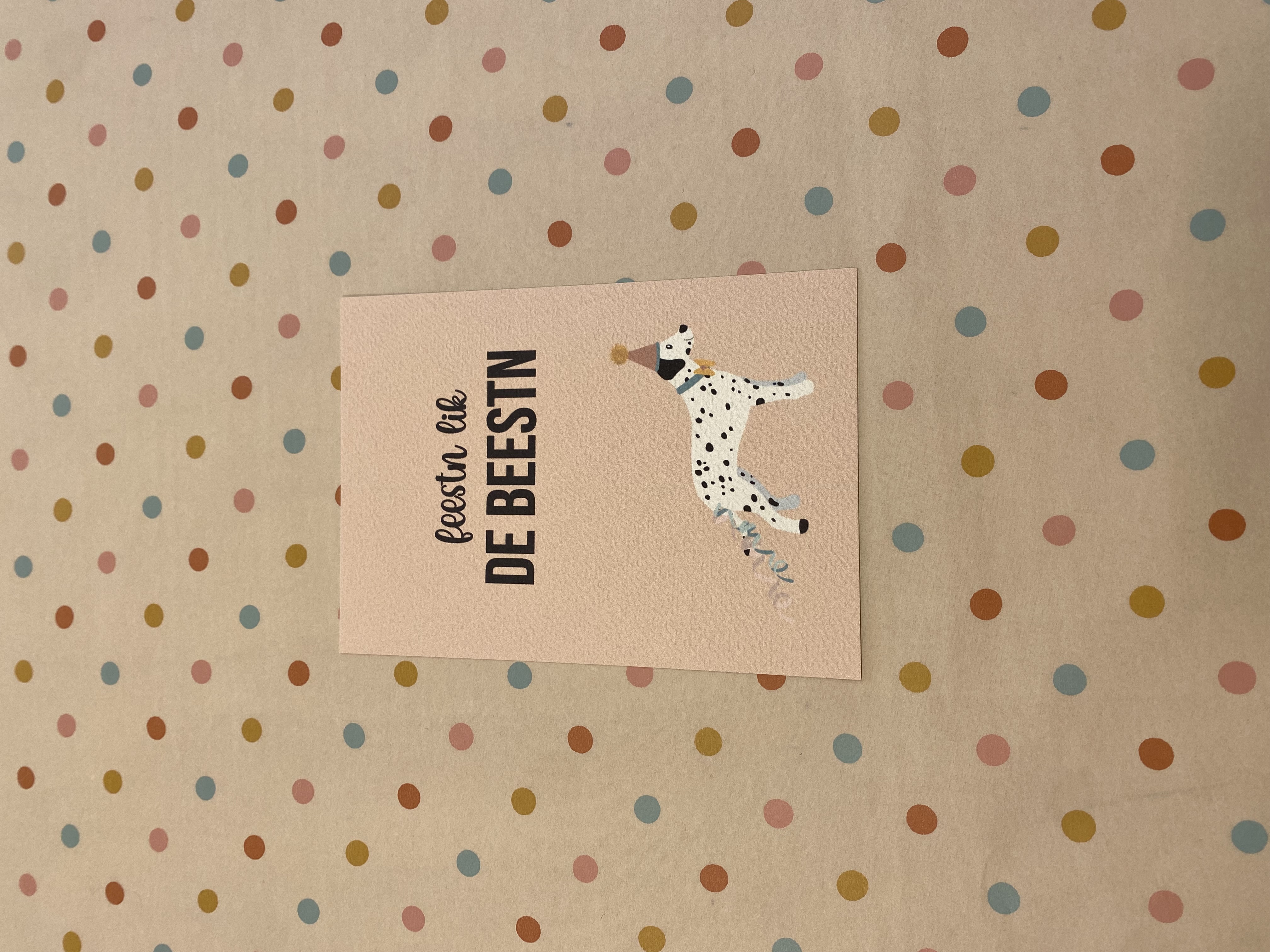 Moomade Wenskaart Feestn Lik De Beestn