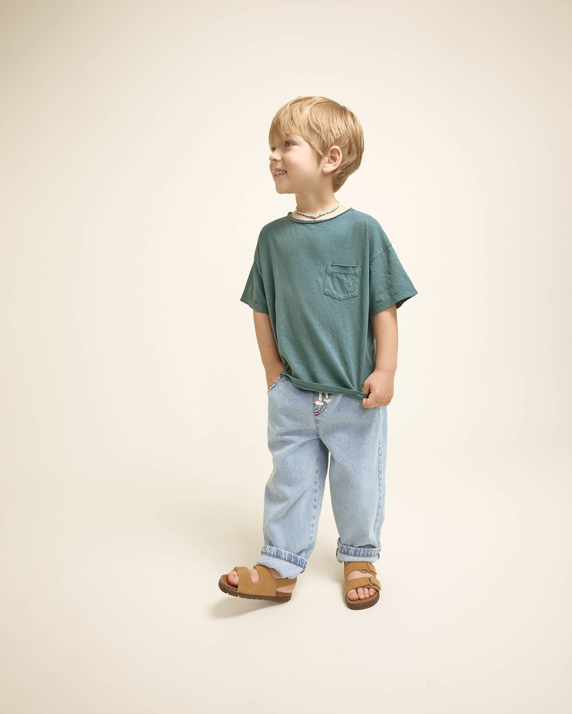 Buho Kids Broek Denim Bleach - 4 jaar