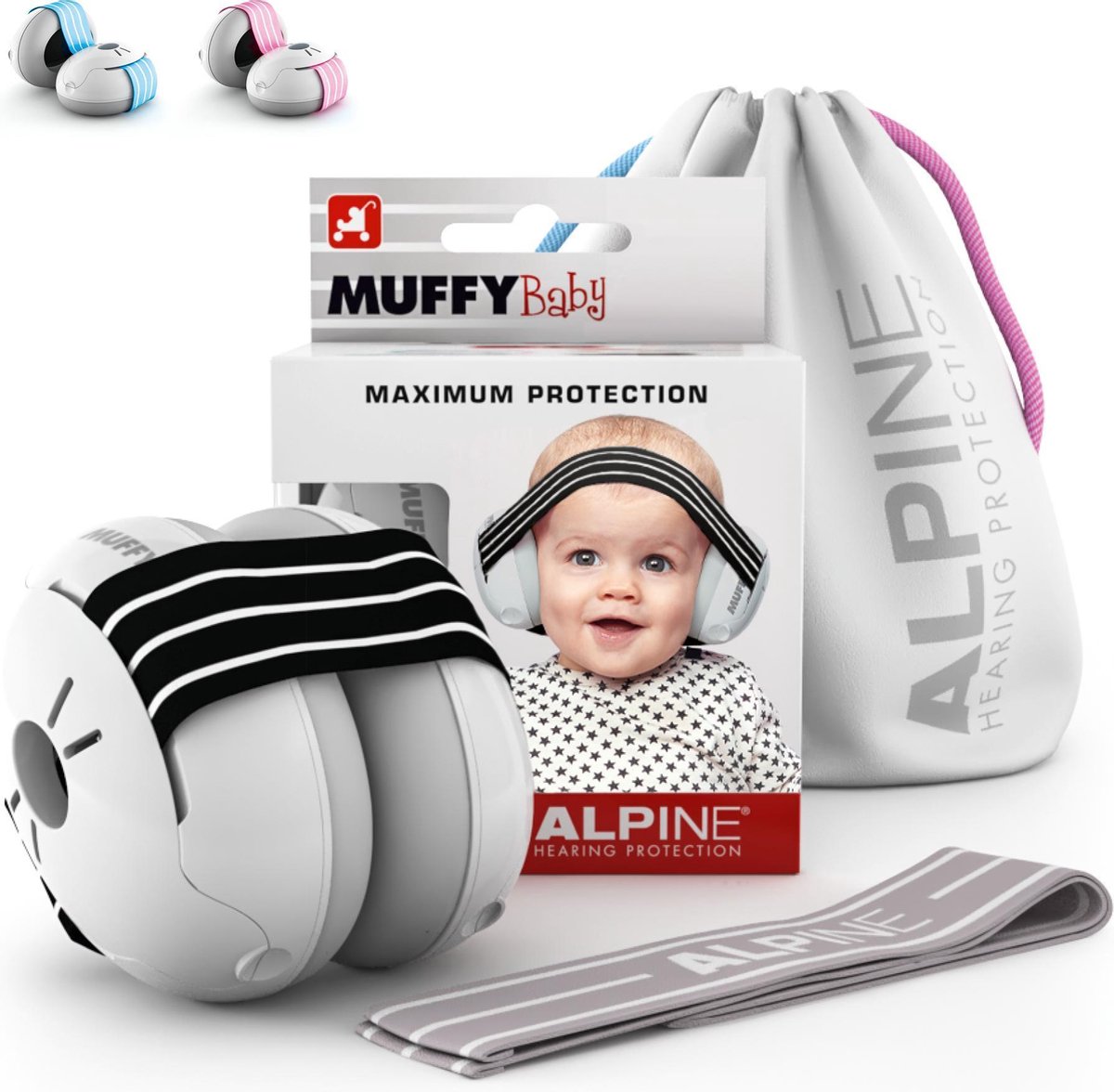 Alpine Gehoorbeschermer Muffy Baby Wit/Zwart