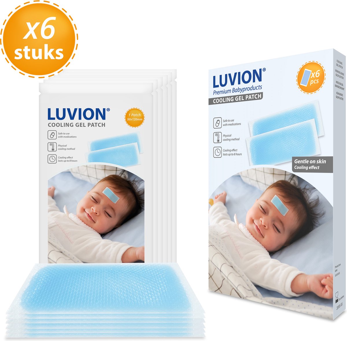 Luvion Cooling Gel Patch - Verkoelende Werking bij Koorts - 6 stuks