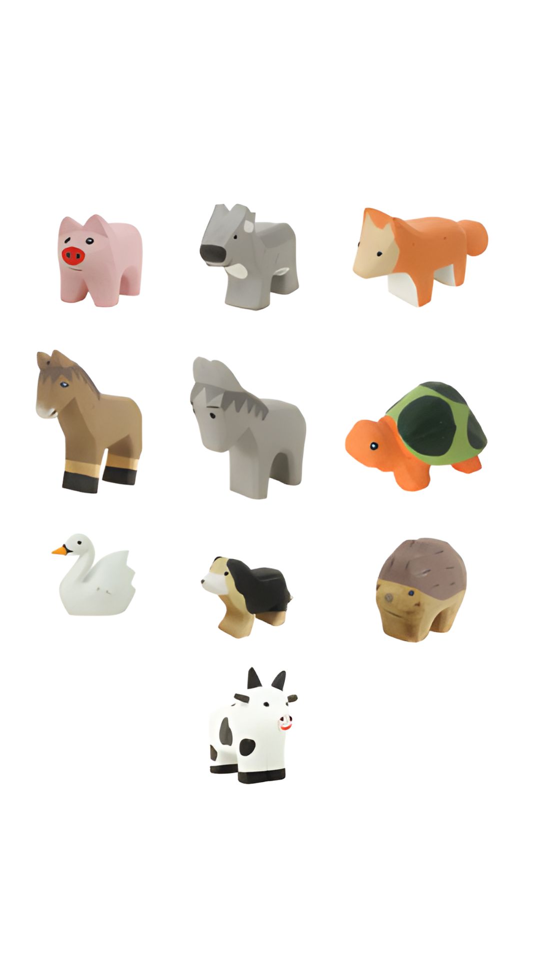 Lucu Boerderijdieren Hout 10 stuks