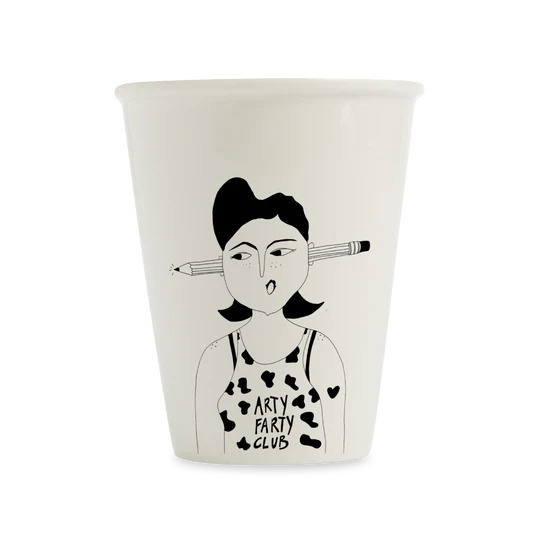 Helen B Beker Arty Farty Club 220ml - Porselein - 8x9.5 cm