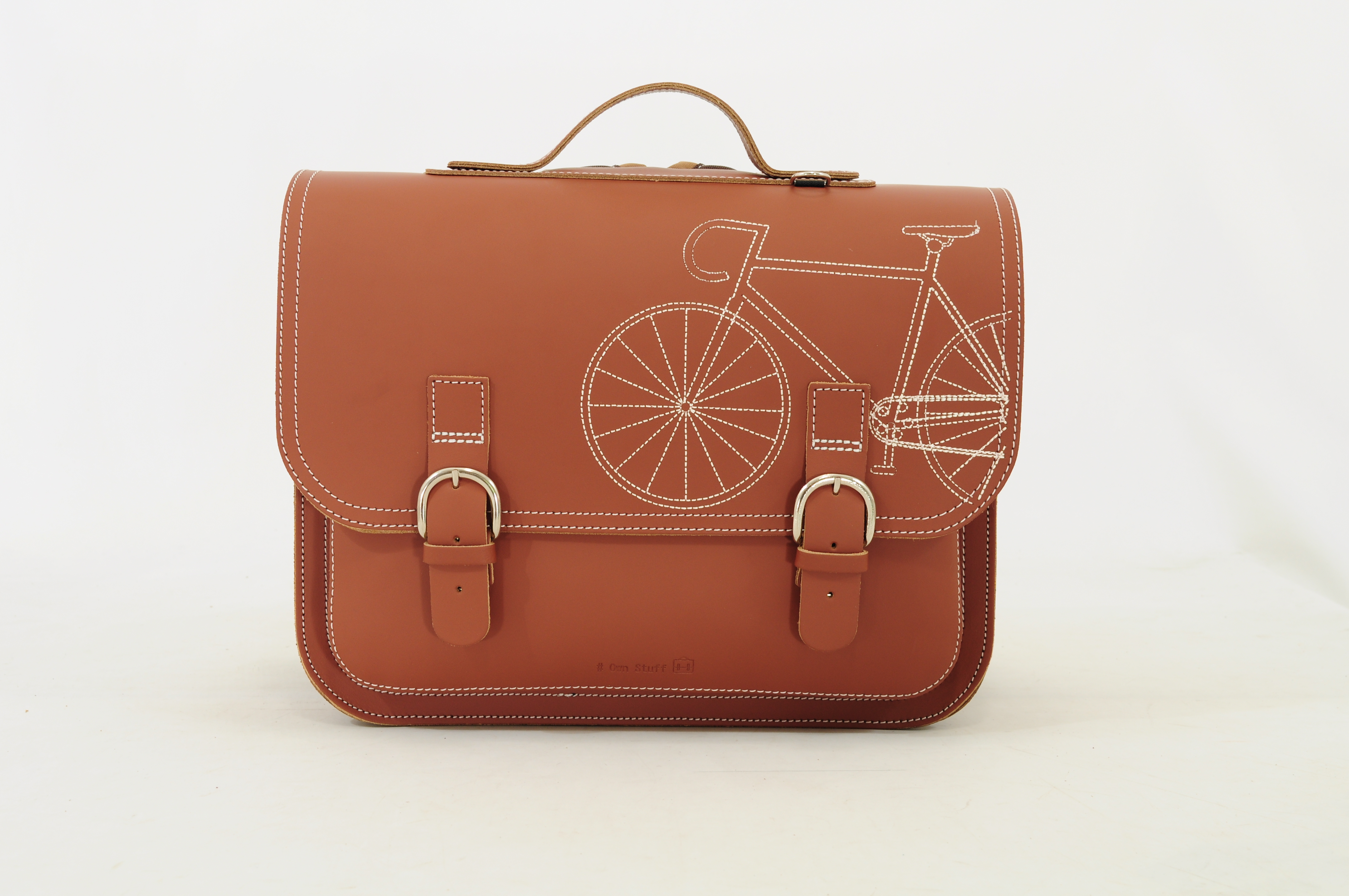 Own Stuff Boekentas Classic Fiets Chestnut 38x17x28 cm