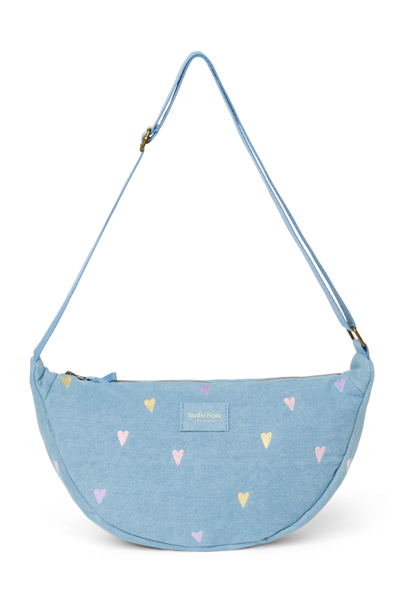 Studio Noos Handtas Fanny Denim Light Blue Hearts