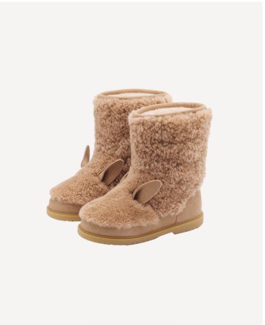 Donsje Boots Irfi Alpaca Beige Curly Sheep Wol