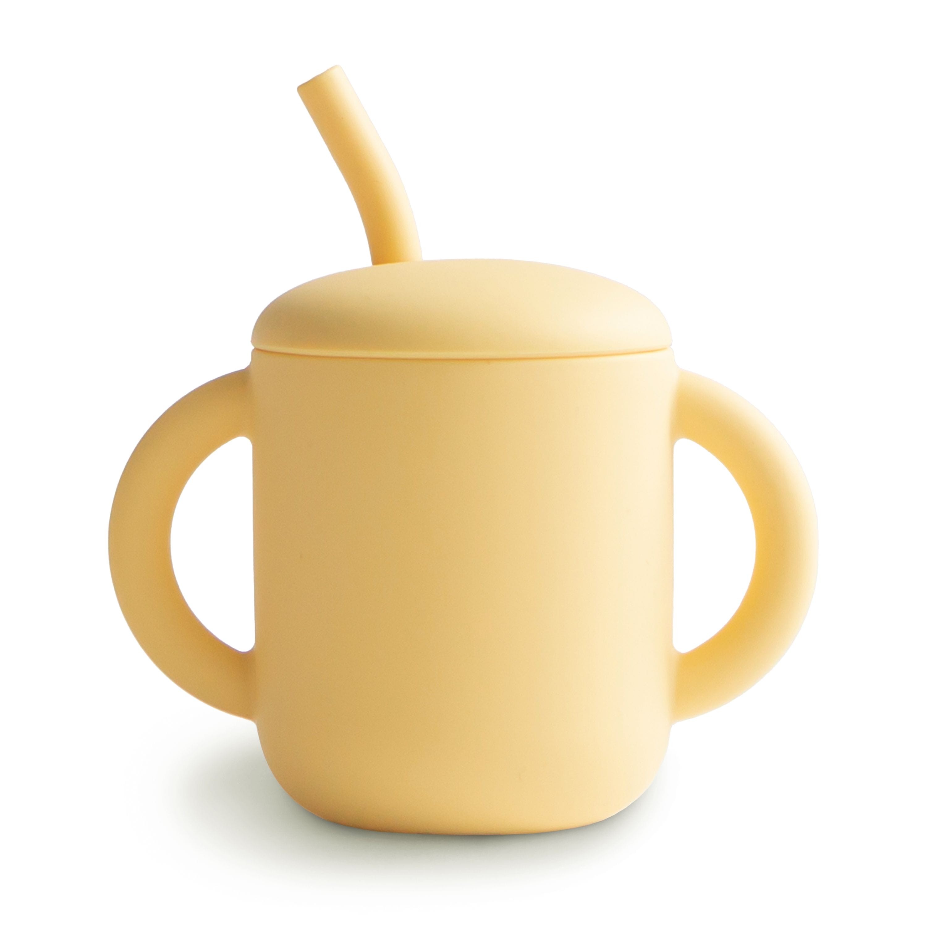 Mushie Drinkbeker met Rietje Pale Daffodil