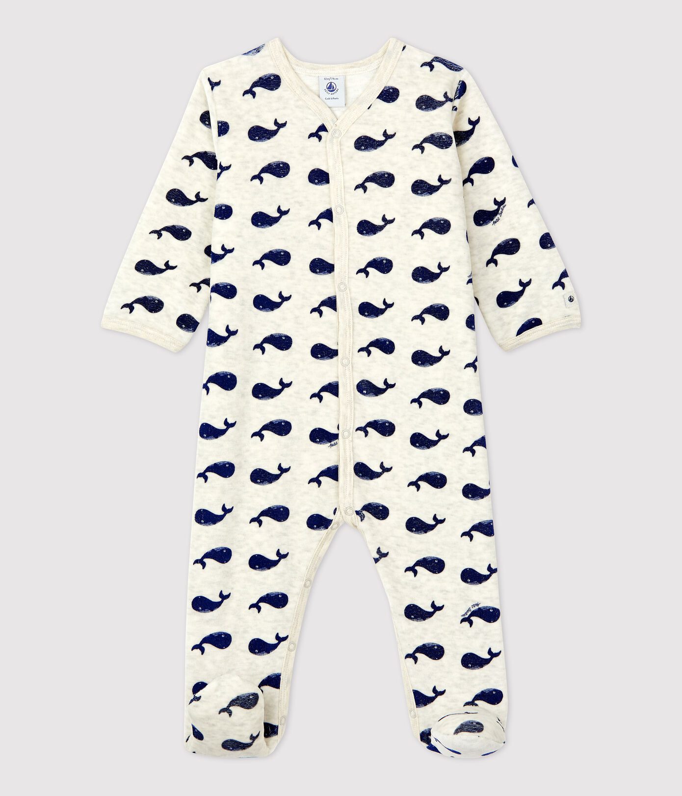 Petit Bateau / boxpakje velours / walvisjes