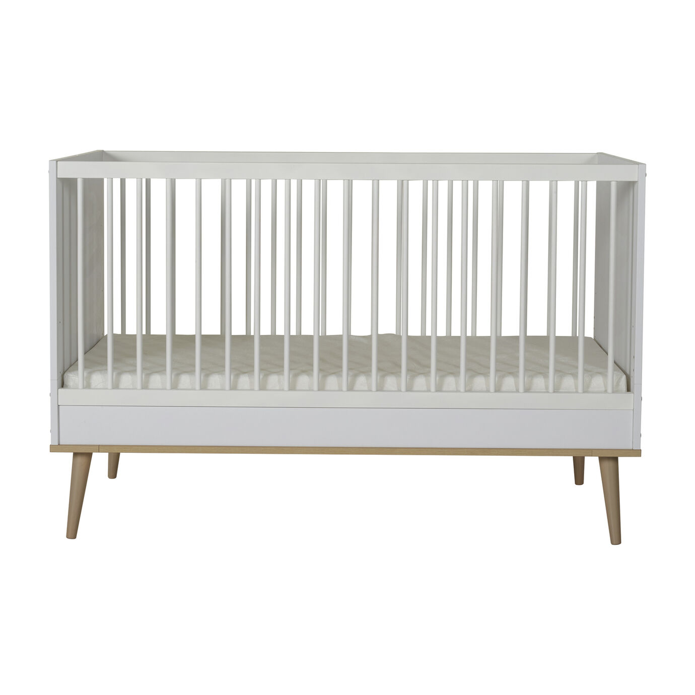 Quax Bed Flow Natural Oak-Wit Omvormbaar tot Junior Bed 140x70 cm