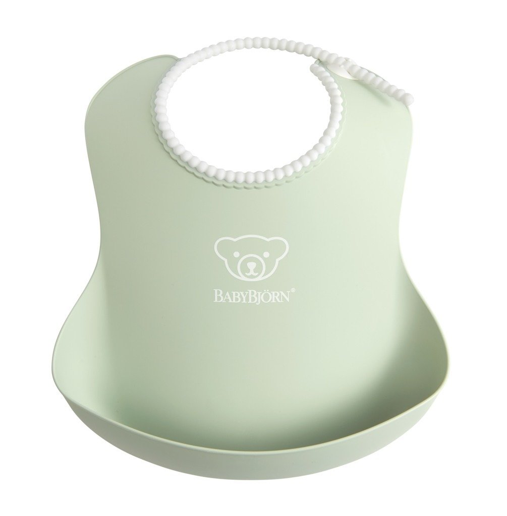 BabyBjorn Slab Baby Bib met Opvangbakje Powder Green