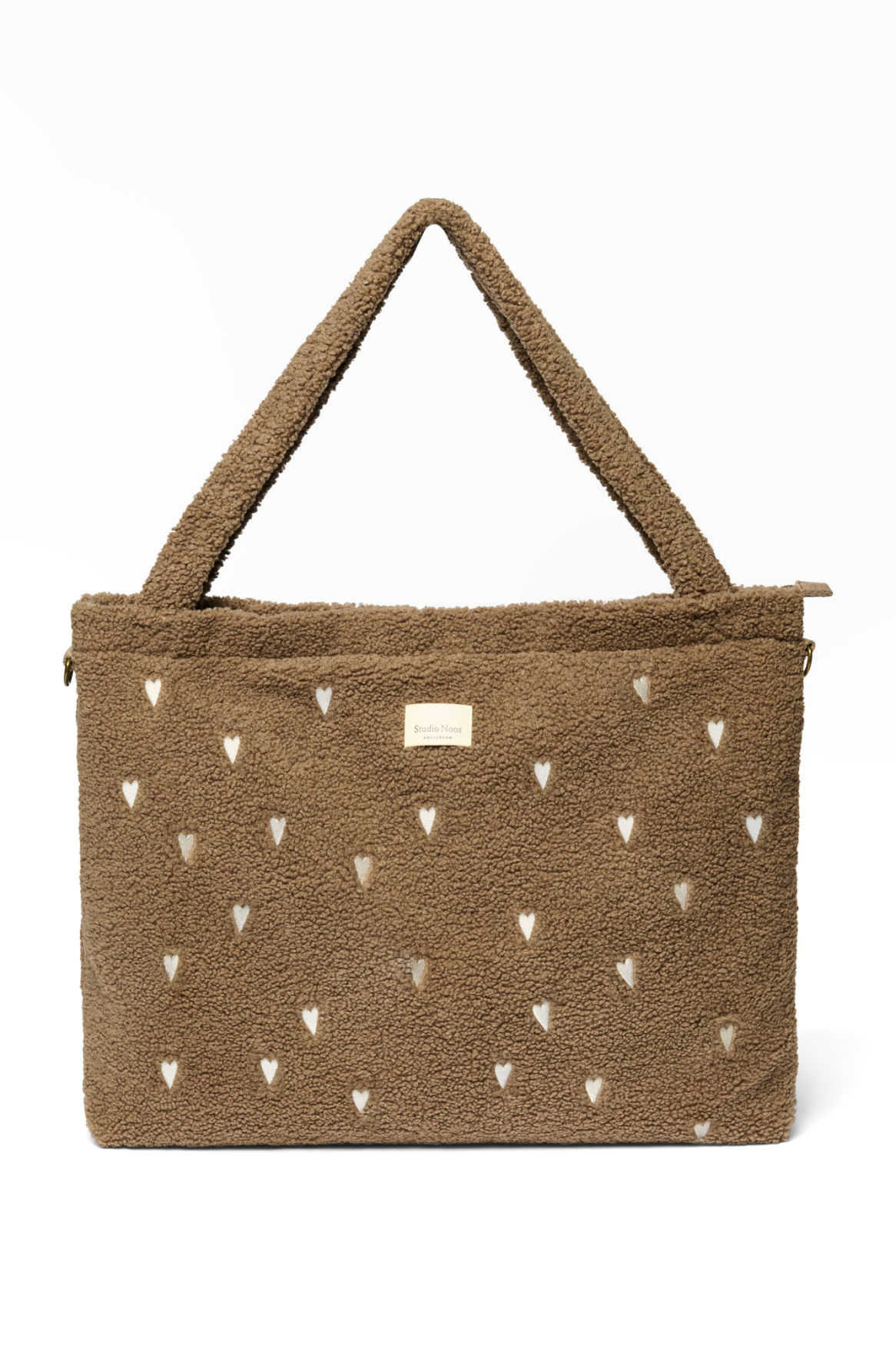 Studio Noos Verzorgingstas Brown Teddy Hearts 58x42 cm