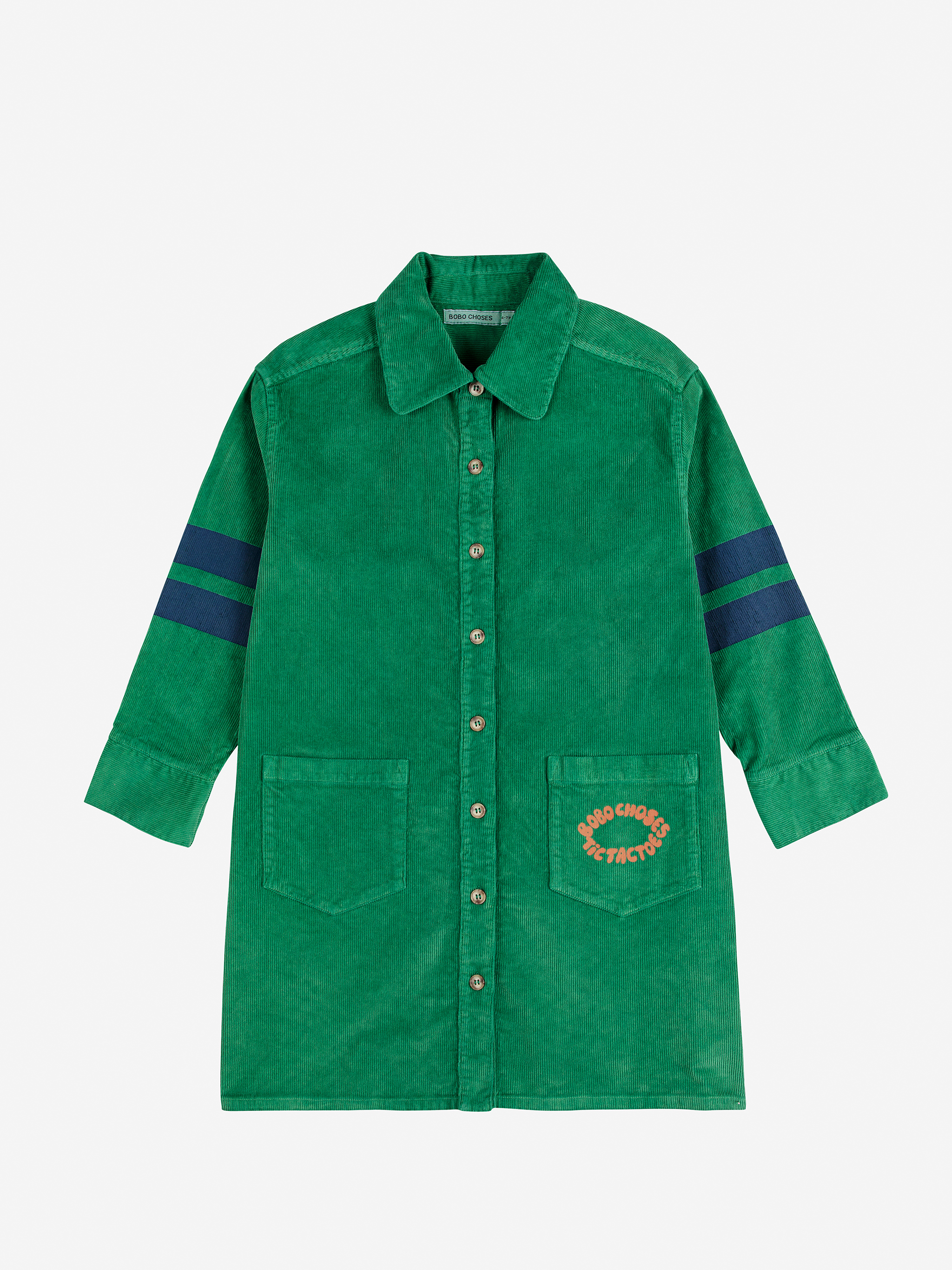 Bobo Choses Kleed Tic Tac Toe Corduroy Green