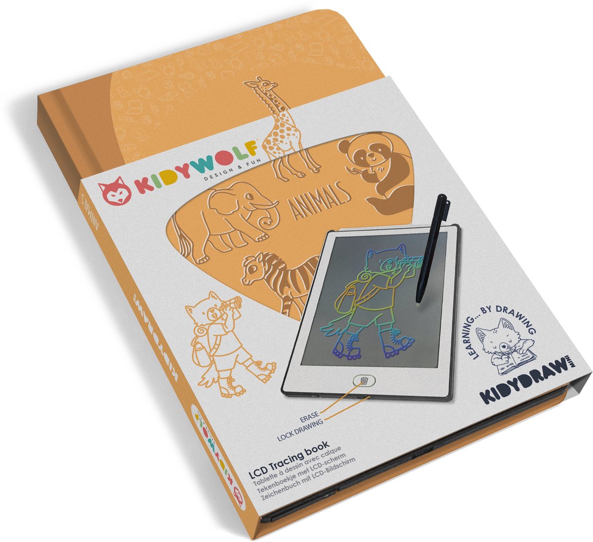 Kidydraw Mini Schrijf en Tekentablet met LED Oplaadbaar, Animals