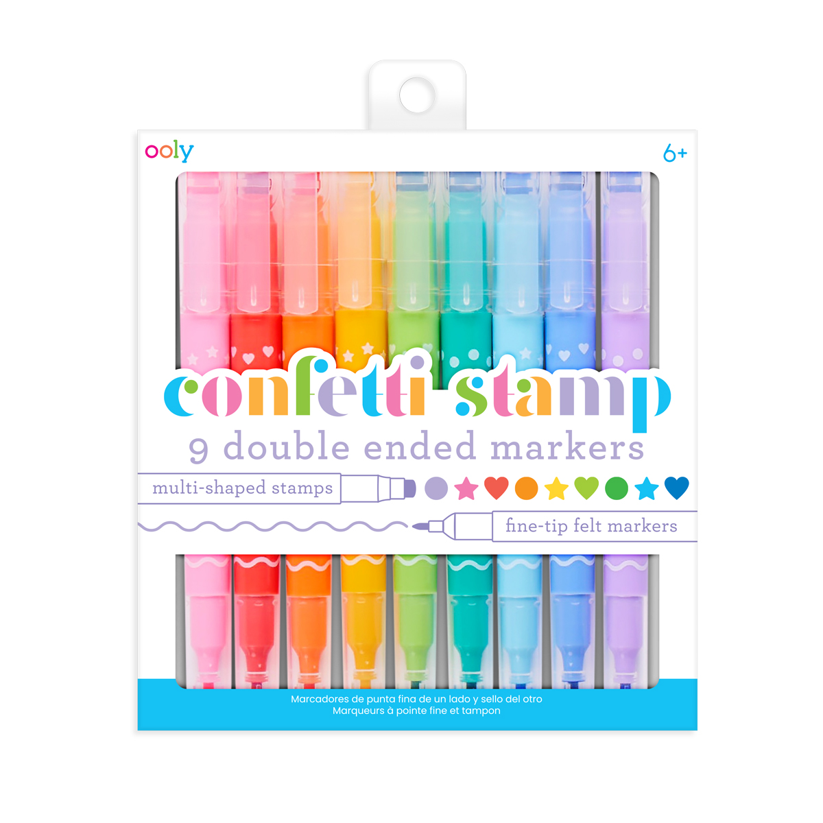 Ooly Dubbelzijdige Stift/Stempel Confetti - 9 stuks