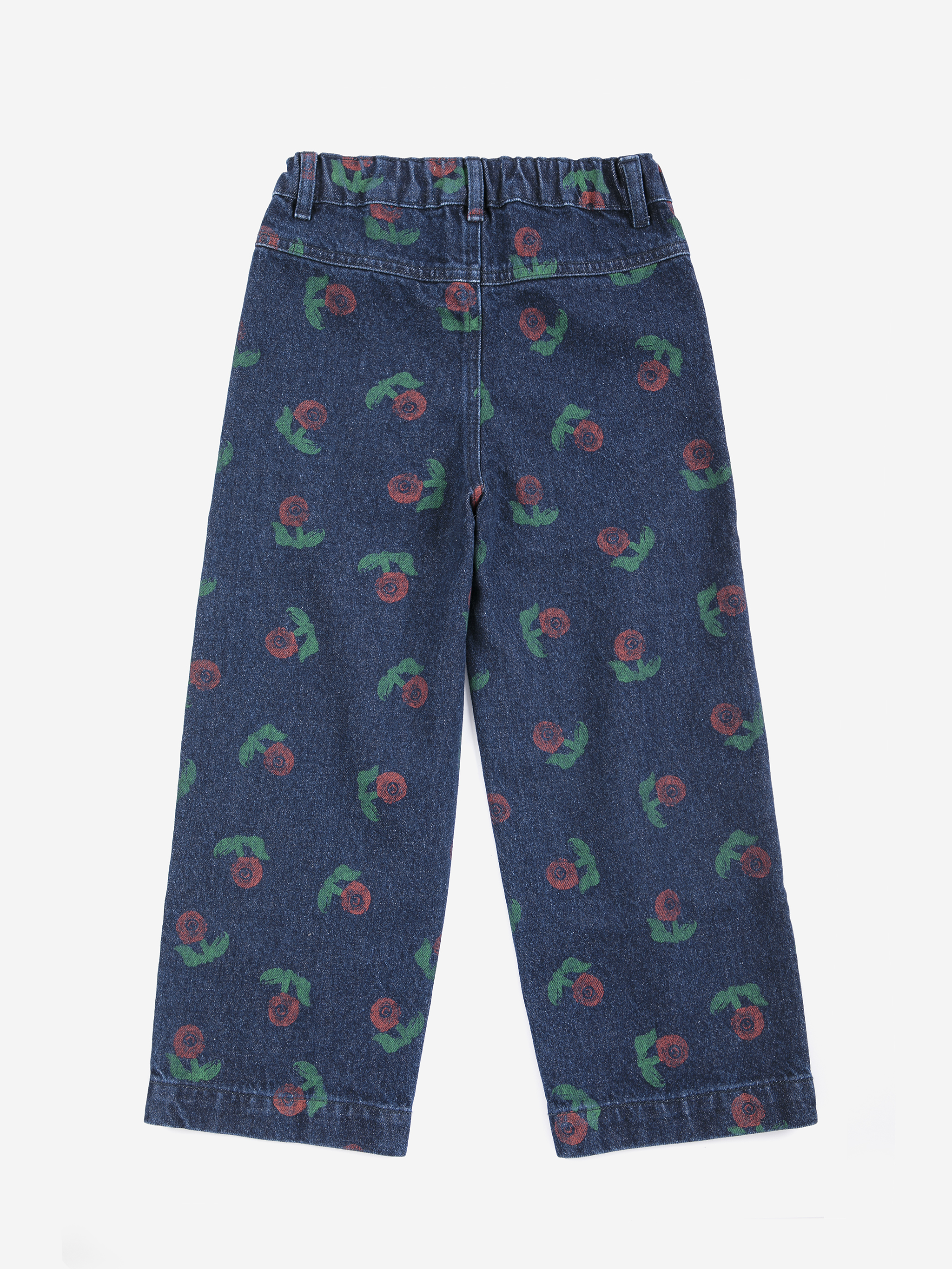 Bobo Choses Kids Broek Denim Stamp Bloom All Over