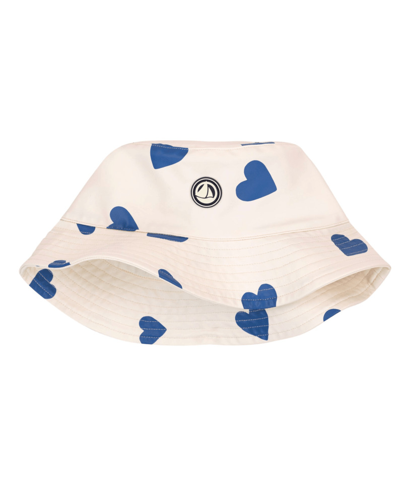 Petit Bateau Bobhoedje Hartjes Wit-Blauw