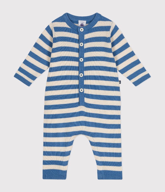 Petit Bateau / jumpsuit / blauwe strepen
