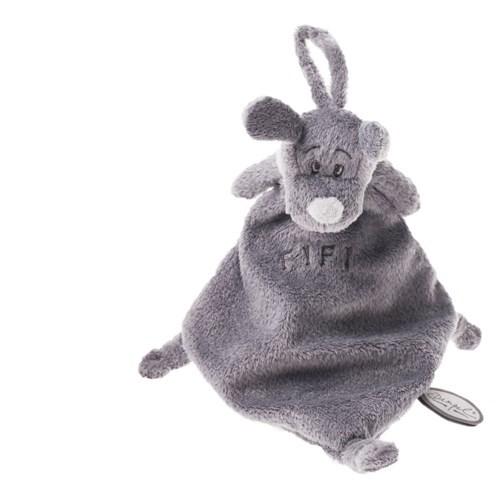 Dimpel Fopspeendoekje Fifi Hond DonkerGrijs 15 cm