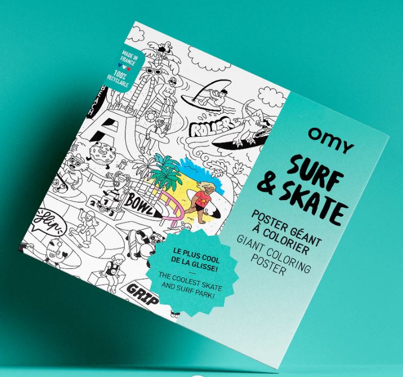 OMY / poster om in te kleuren / surf & skate