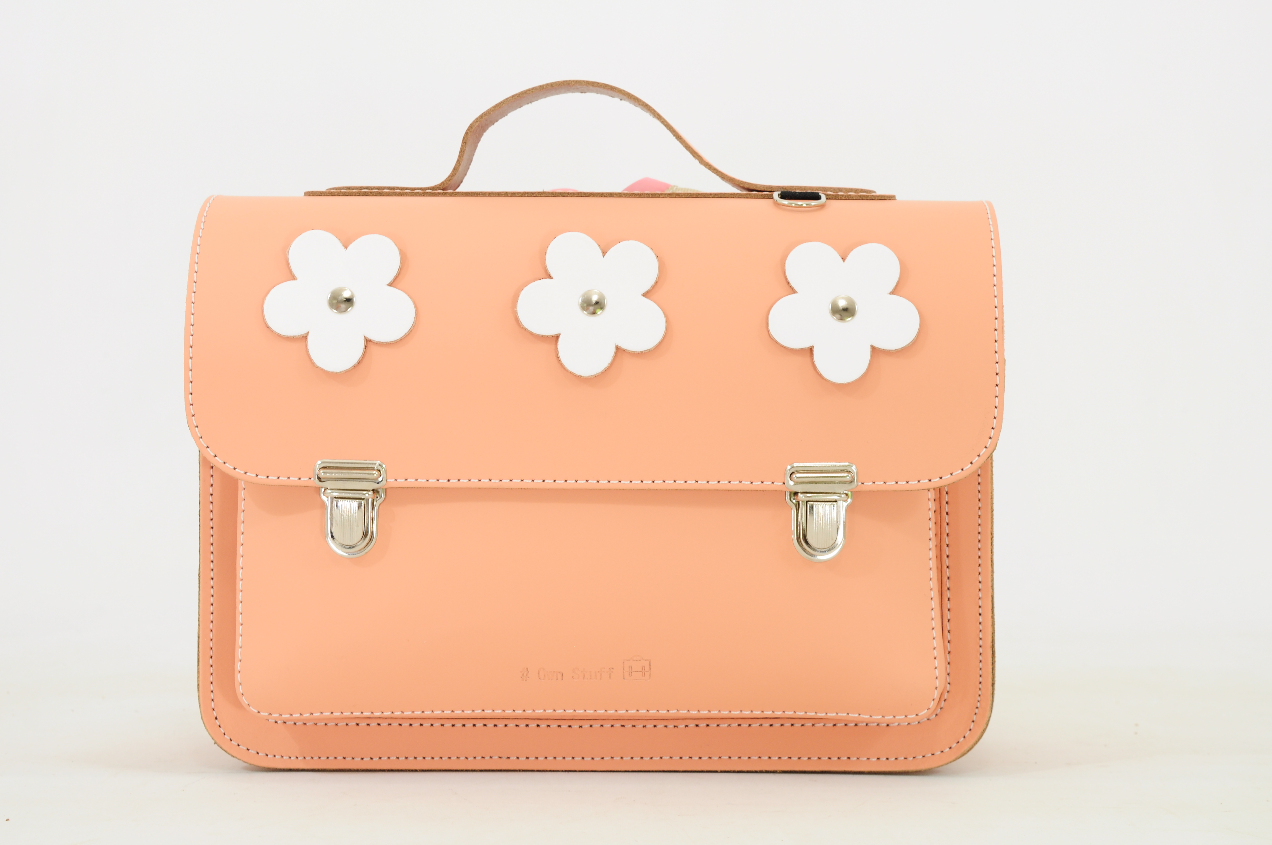 Own Stuff Boekentas Kleuter Flowers Peach 31.5x12x24 cm