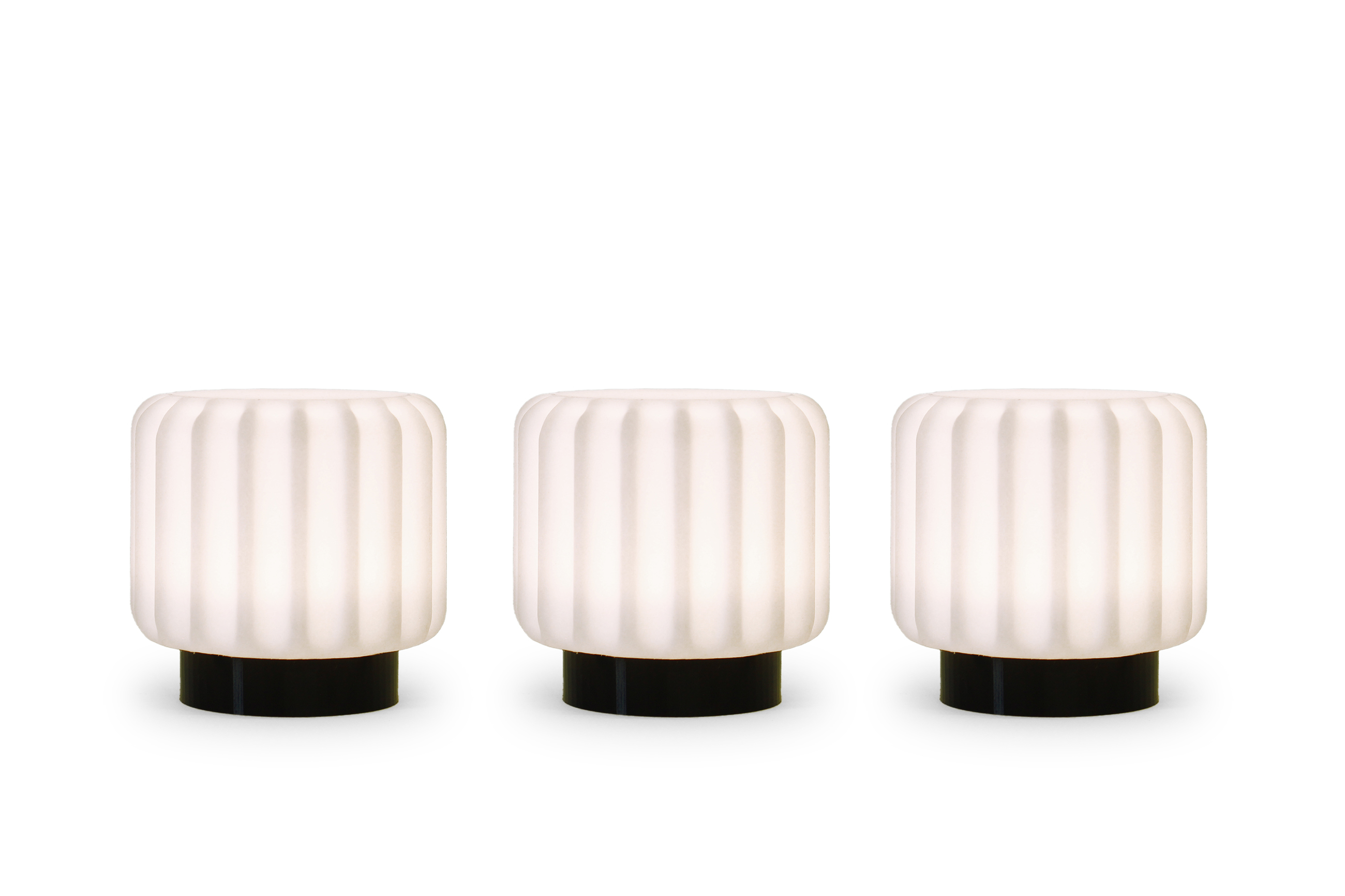 Atelier Pierre Tafellamp - Sfeerlamp Dentelles Oplaadbaar - Dimbaar zwart 9x9x9 cm - 3 stuks