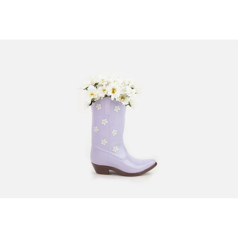 Doiy Vaas Rodeo Cowboy Boot Lilac 19.5x23x8.6 cm - Keramiek