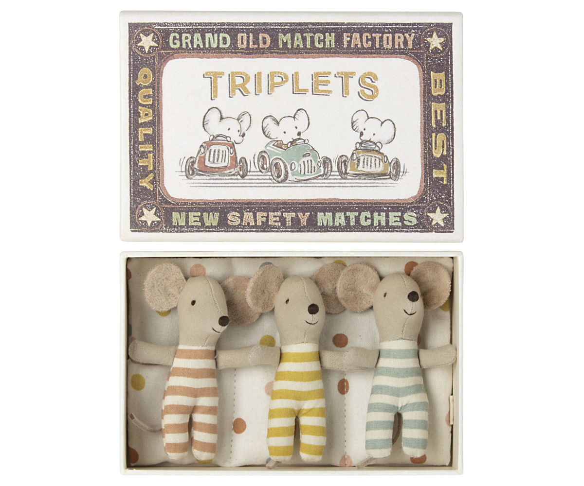 Maileg Drieling Babymuisjes in Luciferdoosje