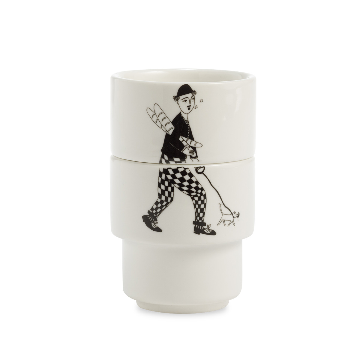 Helen B Eierdopjes Sunday In Paris set 2 stuks - Stapelbaar - Porselein