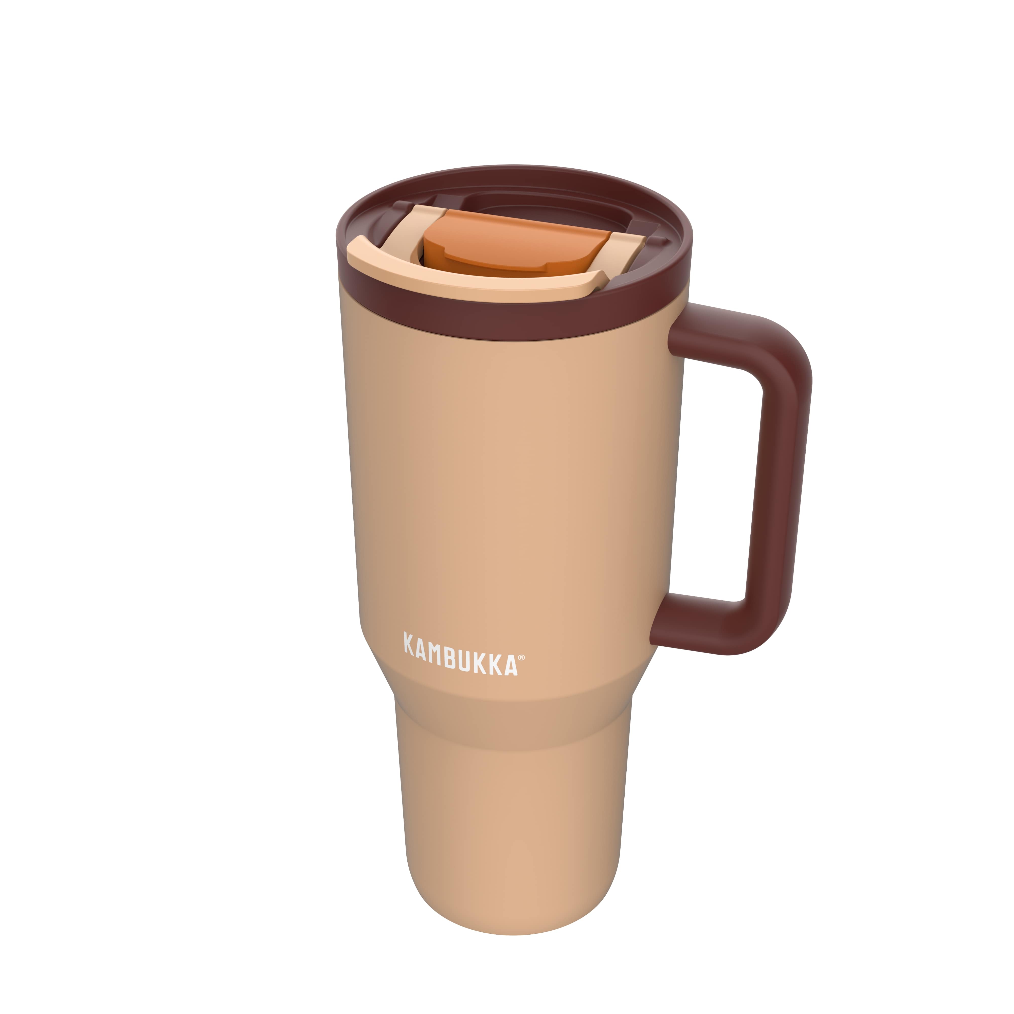 Kambukka Isoleerbeker Rio 950ml Almond Dream - met Rietje in Deksel - Tumbler - Dubbelwandig Vacuum Geisoleerd 18/8 RVS